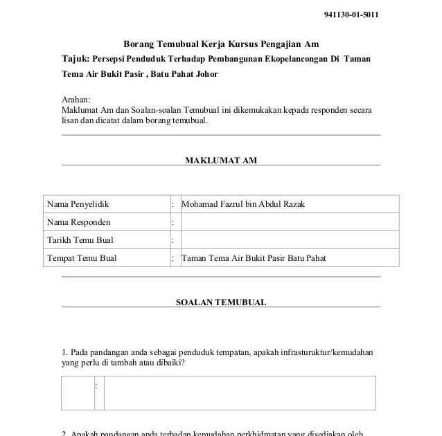 Contoh Soalan Temu Bual Pengajian Am - Viral Blog d