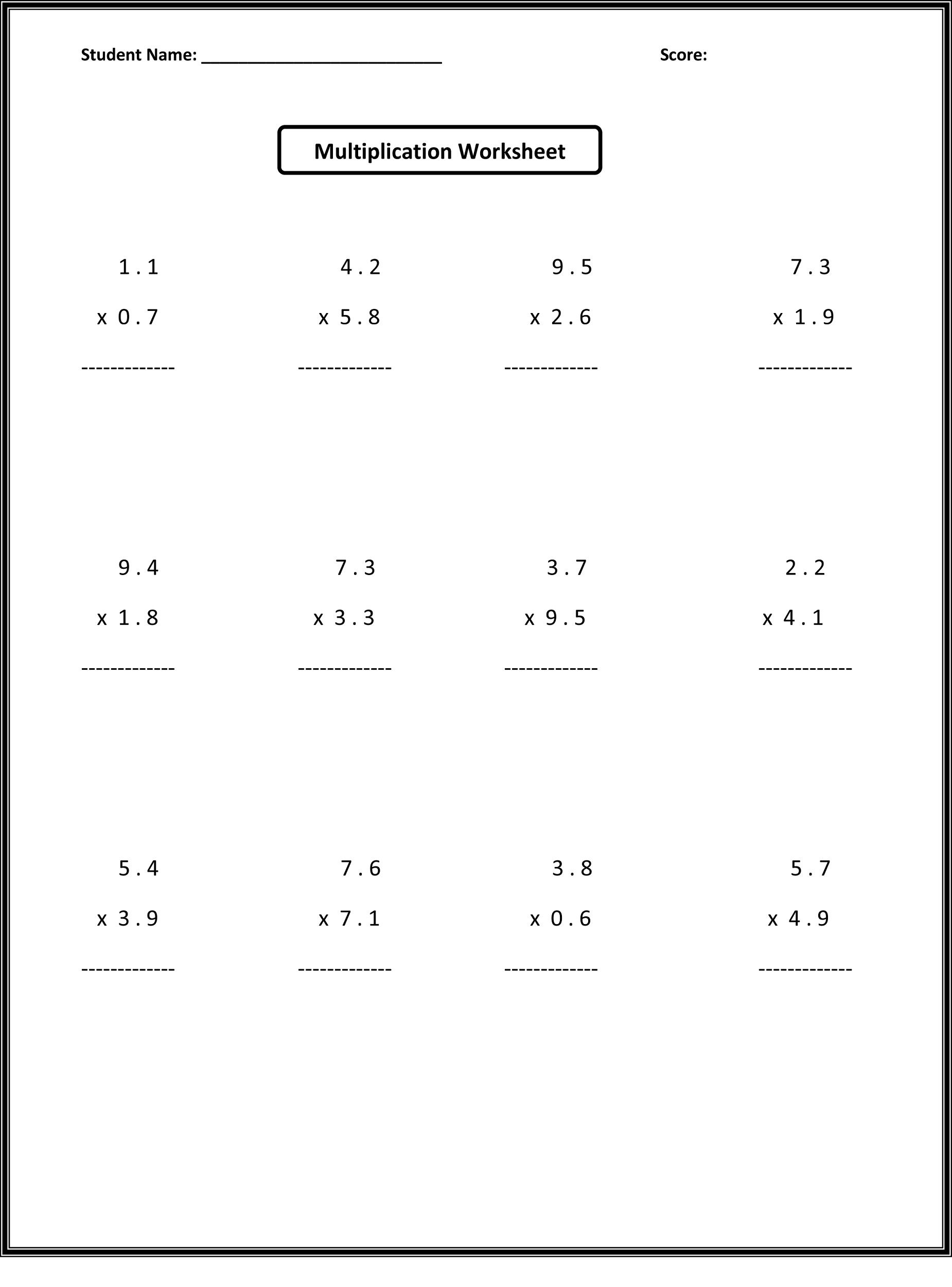 Free 6Th Grade Math Worksheets Activity Shelter