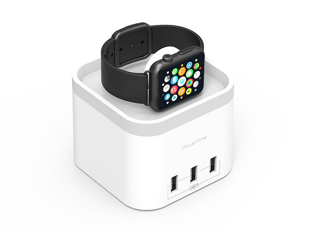 PowerTime Apple Watch Charging Dock with 3 USB Ports