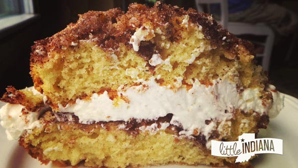 This christmas cranberry coffee cake is rich and moist, easy to prepare and full of wintertime flavors like cranberries, white chocolate chips, orange zest and ginger and. Is Company Coming Bake This Beautiful Cream Filled Coffee Cake Little Indiana