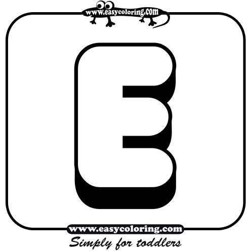 They are perfect for toddlers, preschoolers, kindergartners, and first graders. Big Letter E Simple Alphabet Easy Coloring Alphabet For Toddlers