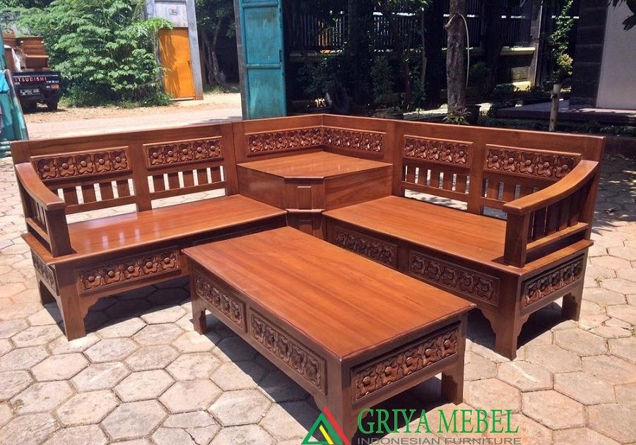 Model Kursi Kayu Sudut Modern