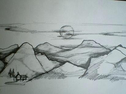 Very easy scenery drawing tutorial with pencil | landscape scenery drawing. Easy Landscape Drawing Pencil