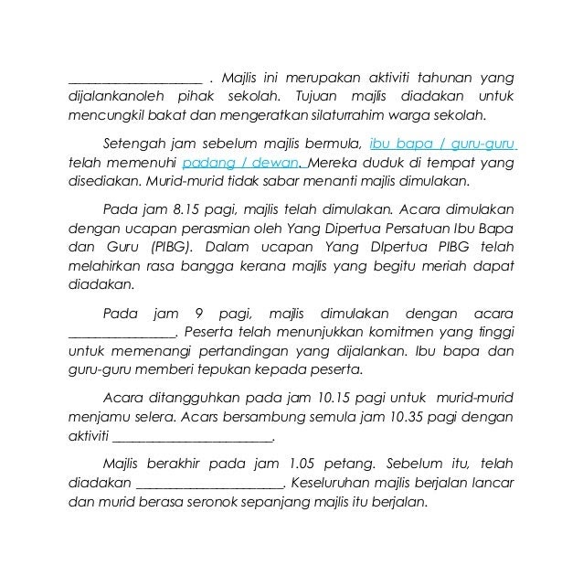 Contoh Soalan Ucapan Upsr - Surat Kerja e