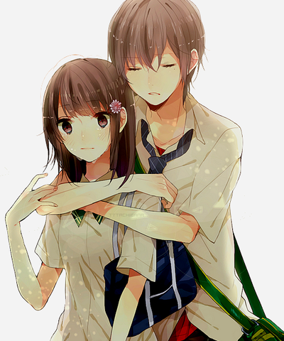 Anime Girl And Boy Brown Hair