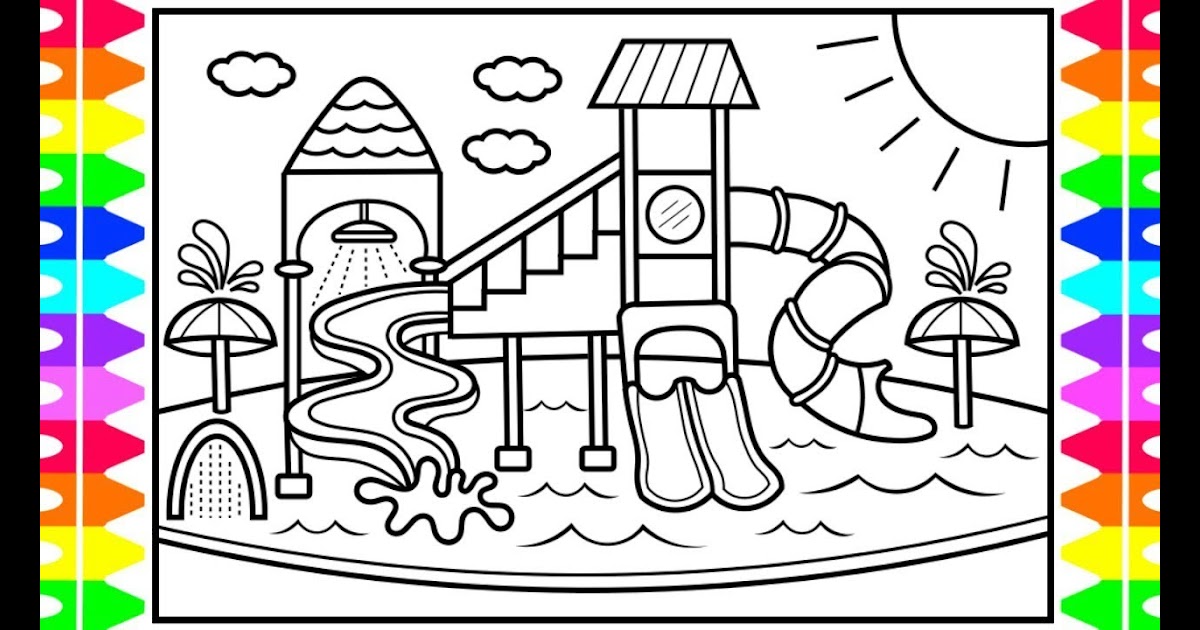 How To Draw A Cartoon Water Slide