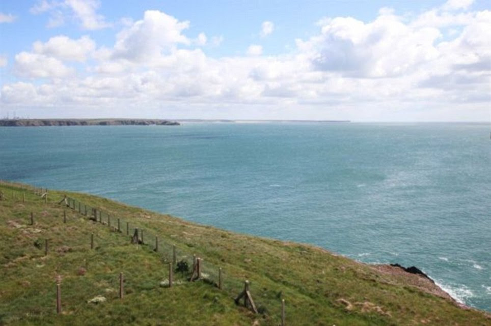 Spectacular: The row of five terraced properties virtually stand alone on the remote, but beautiful, stretch of coastline