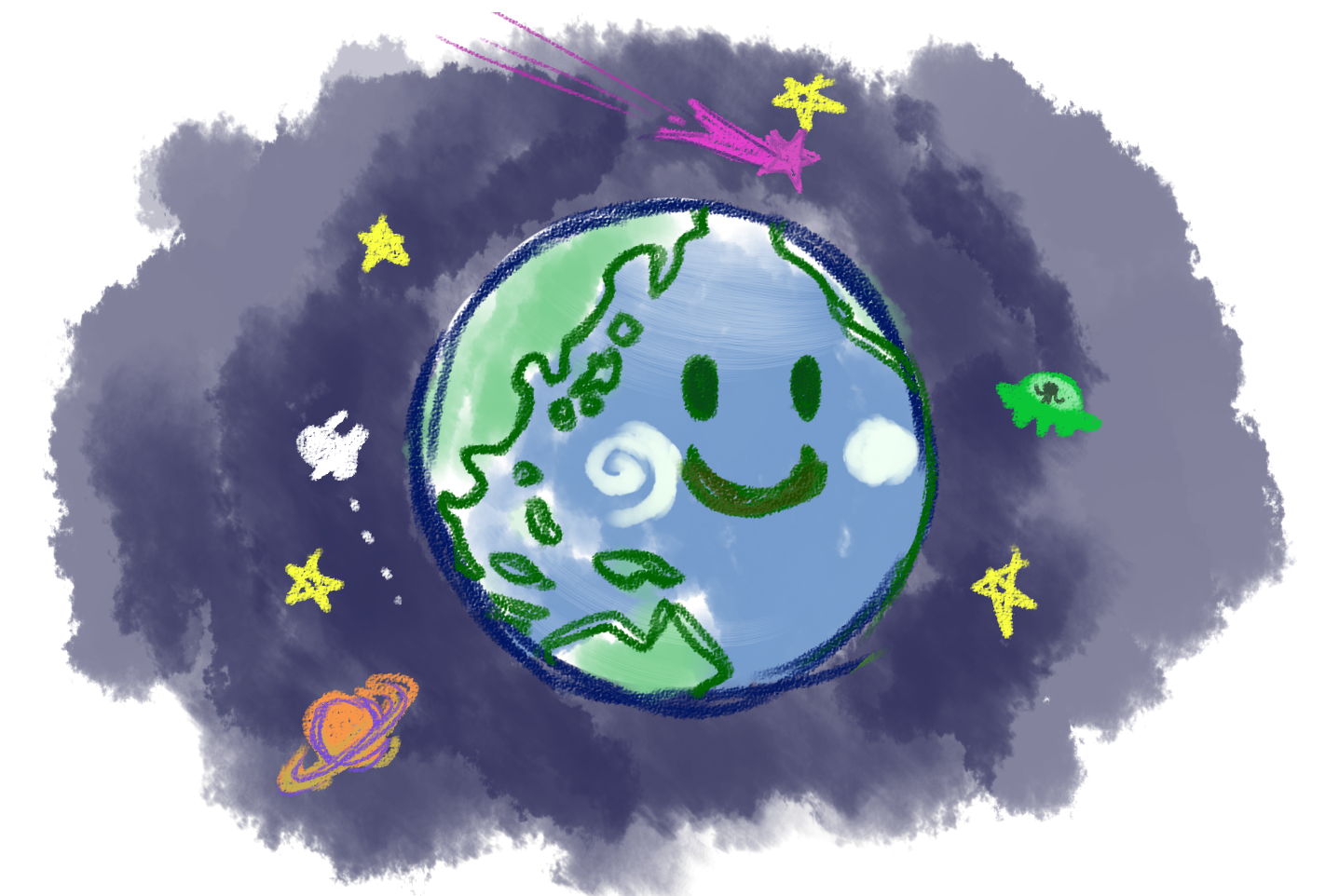 無料イラスト画像 ラブリー地球 イラスト 手書き