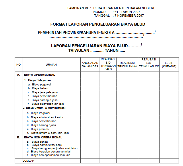 Contoh Laporan Realisasi Anggaran  Dan Laporan Operasional 