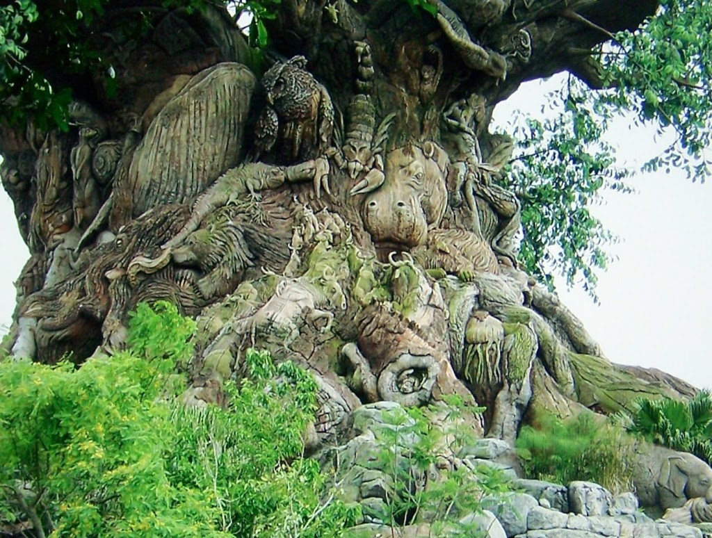 trees, carvings