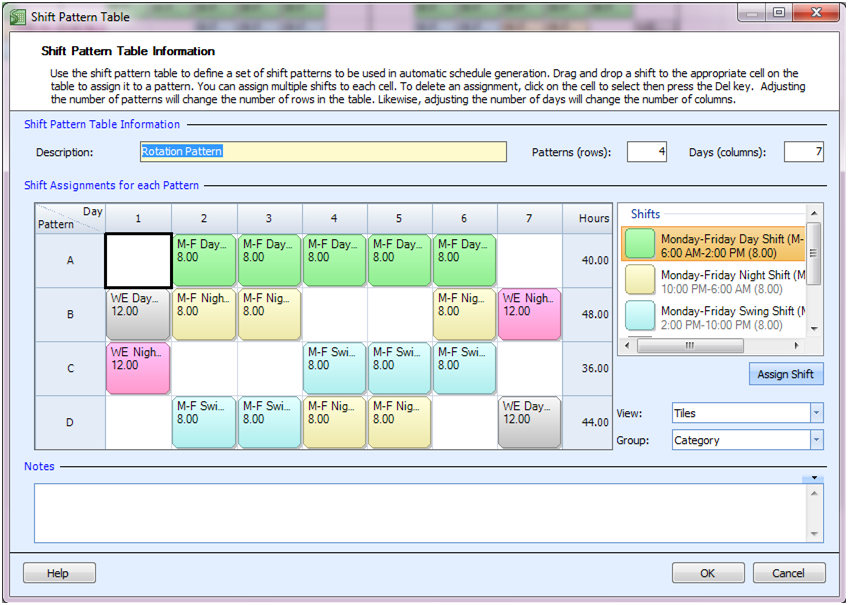 This pattern can be worked as either a fixed schedule, a rotating schedule or and oscillating schedule. Employee Scheduling Example 24 7 8 Hr Shifts On Weekdays 12 Hr Shifts On Weekends Learn Employee Scheduling