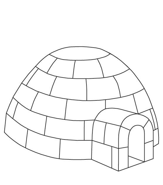 Download Igloo Coloring Page For Kids - coloring pages