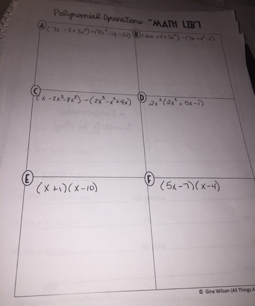 Gina Wilson All Things Algebra 2019 Answer Key