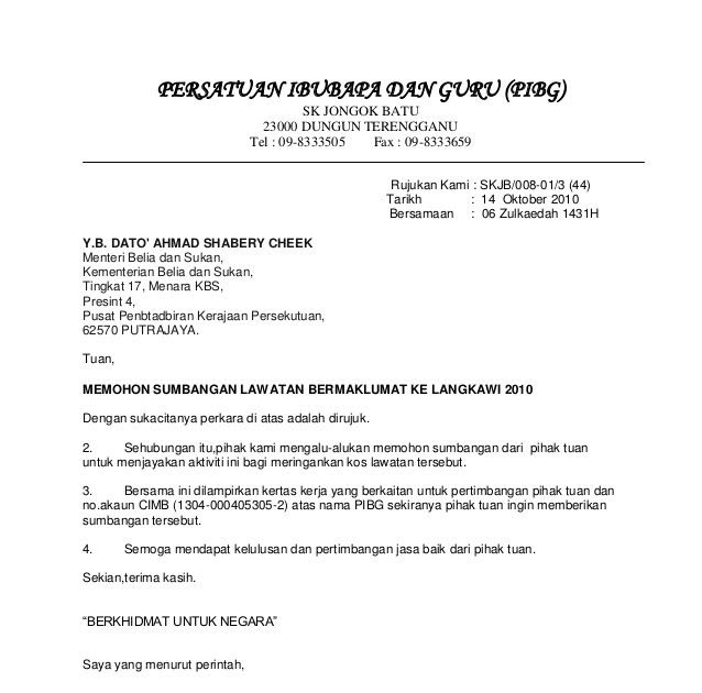 Surat Rasmi Rayuan Minta Maaf - Lamaran Q