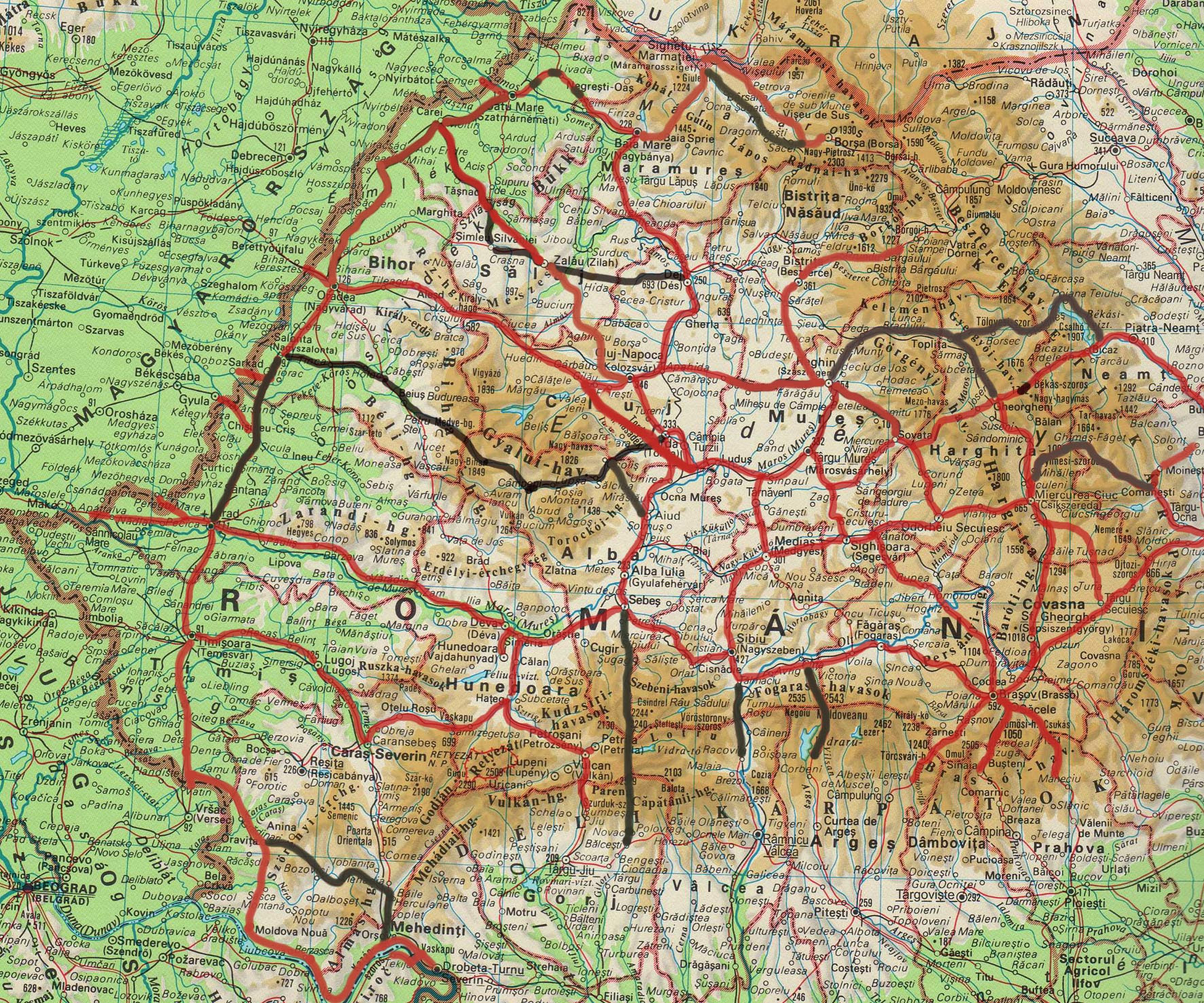 erdély térkép magyar városnevekkel Romania Terkep Magyar Varosnevekkel Terkep 2020 erdély térkép magyar városnevekkel