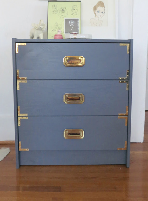 Pair of campaign style two drawer stands crafted in mahogany with brass hardware and ebonized tapered block feet. Making This The Ikea Rast Campaign Hack Almost Makes Perfect