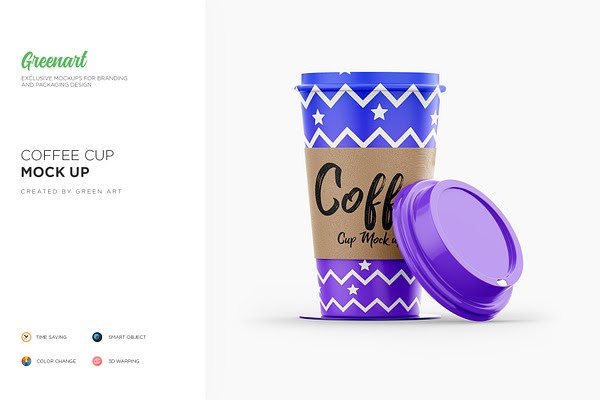 Download Coffee Cup With Sleeve-3 PSD Mockup PSD Mockups Templates