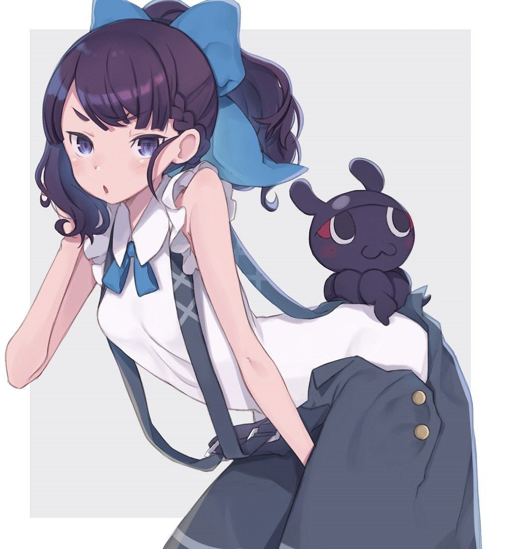 ベスト ポニーテール 女の子 横顔 イラスト かわいい