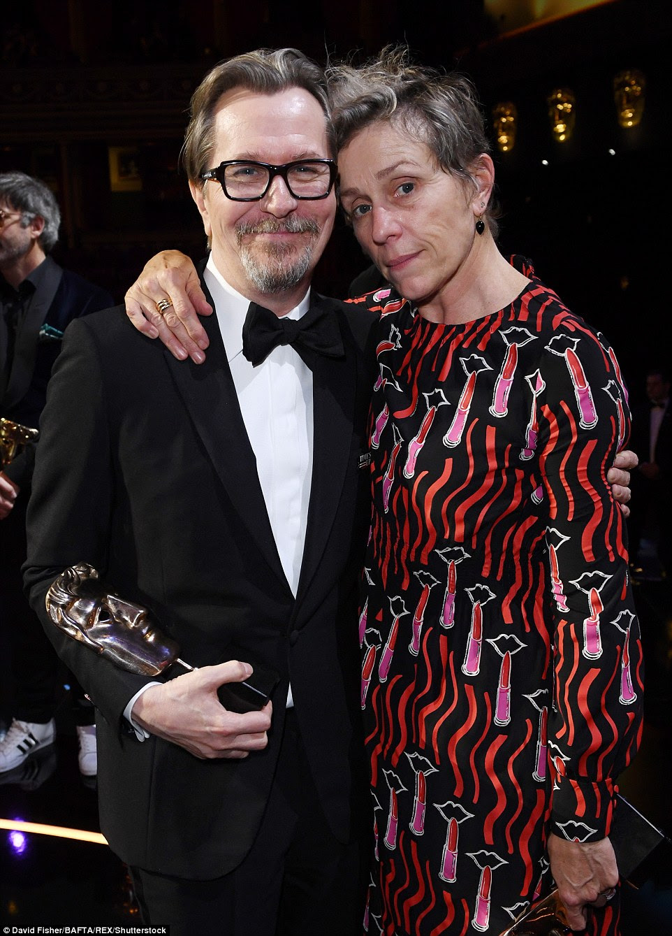 Leaders: Oldman and  McDormand took home the awards for Lead Actor and Lead Actress for their roles of Sir Winston Churchill and Mildred Hayes