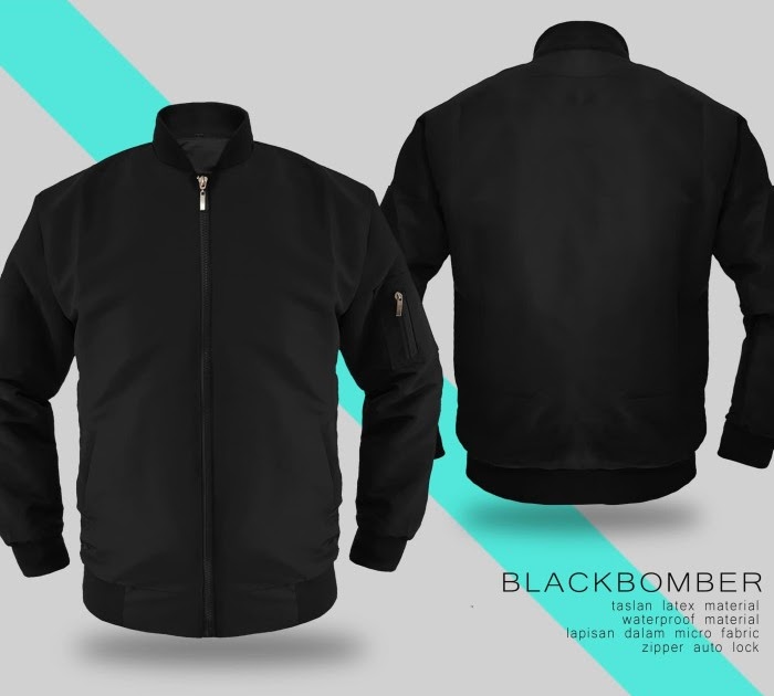 June Blog Desain  Jaket  Bomber Hitam  Polos