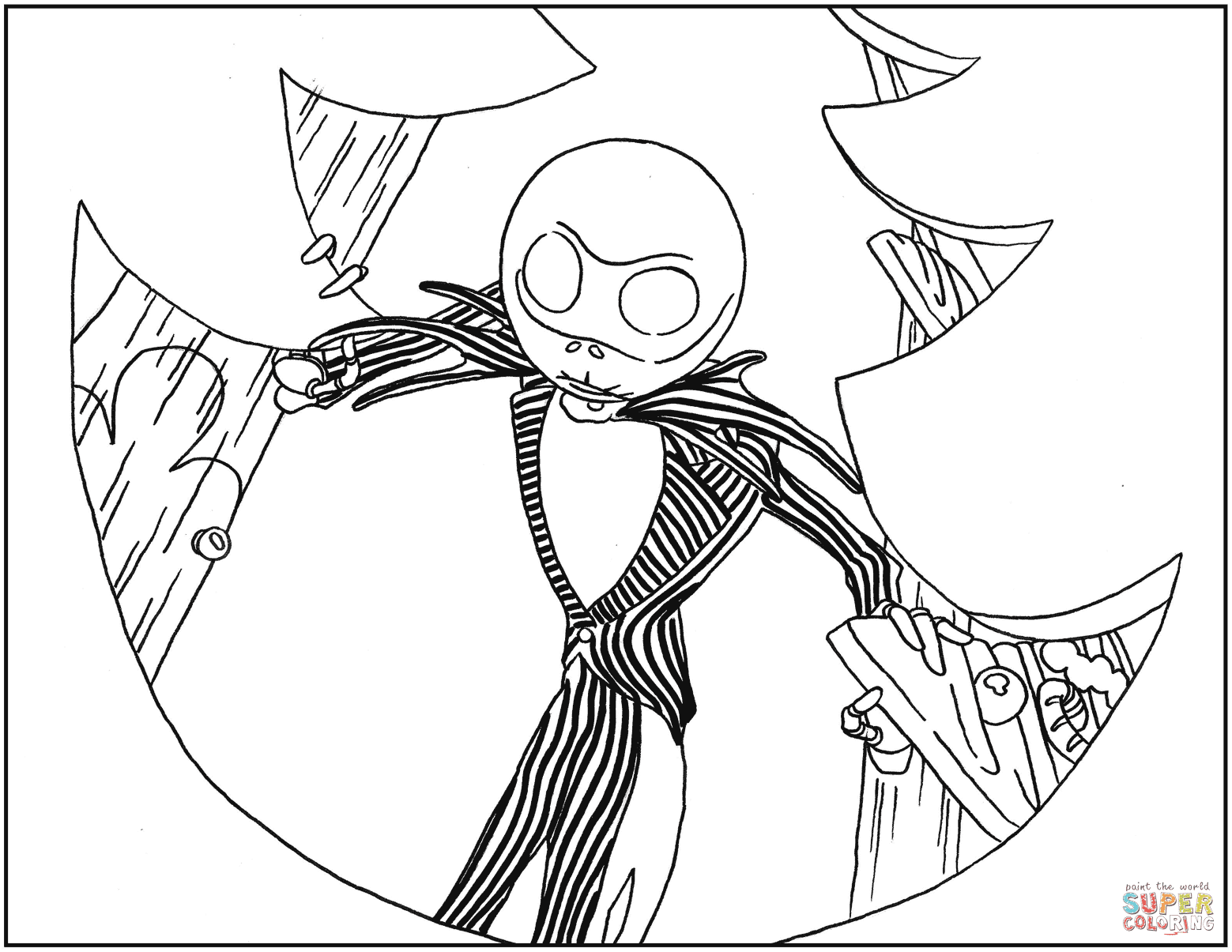Jack skellington coloring pages getcoloringpages com. Jack Skellington From Nightmare Before Christmas Coloring Page Free Printable Coloring Pages