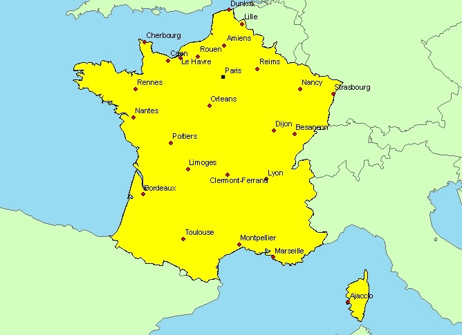 Carte Principales Villes De France - Carte grande villes de france - altoservices