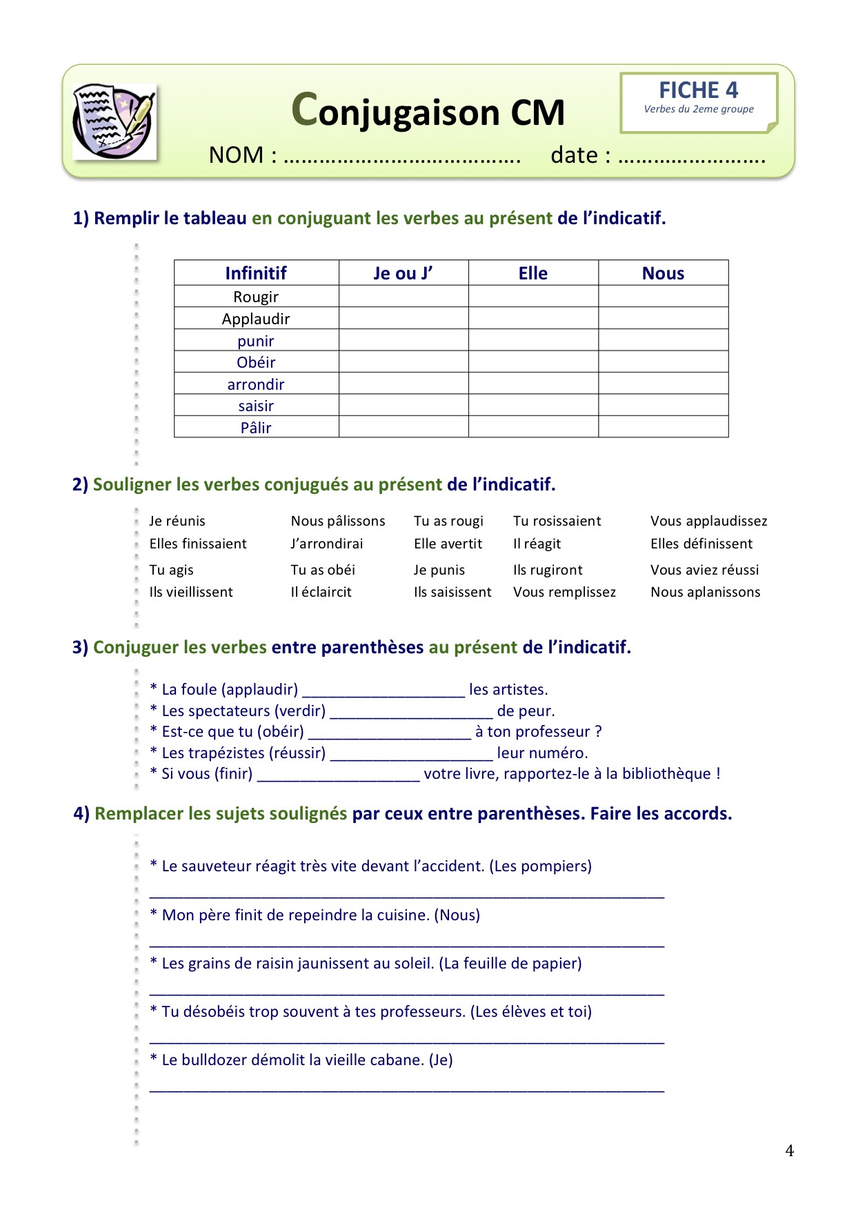 Découvrez nos 144 fiches d'exercices de conjugaison ce1. Fiches Conjugaison Bout De Gomme