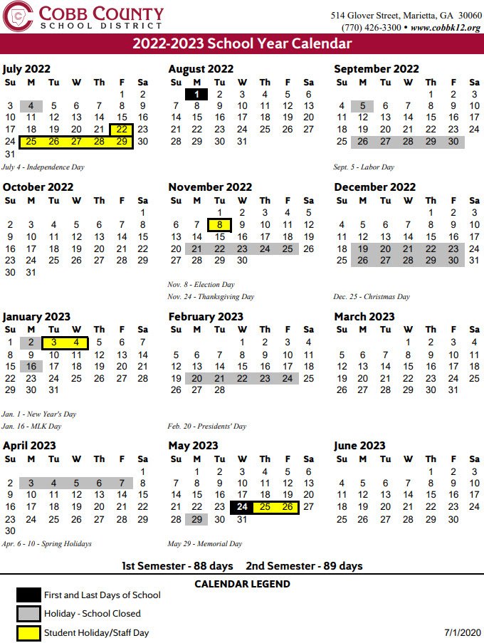 Fulton County Schools 2022-2023 Calendar - June 2022 Calendar