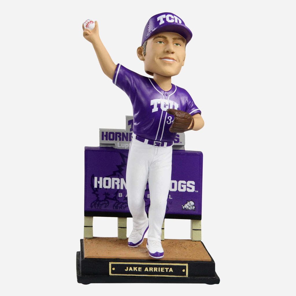 Cubs pitcher jake arrieta will be sporting some new ink when the team returns from their road trip thanks to an outrageous bet he made with teammate tommy la stella. Jake Arrieta Tcu Horned Frogs Gates Series Bobblehead Foco