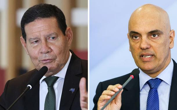 Mourão diz que Moraes 'ultrapassou os limites' e que o 'Senado terá que dar um freio' no presidente do TSE