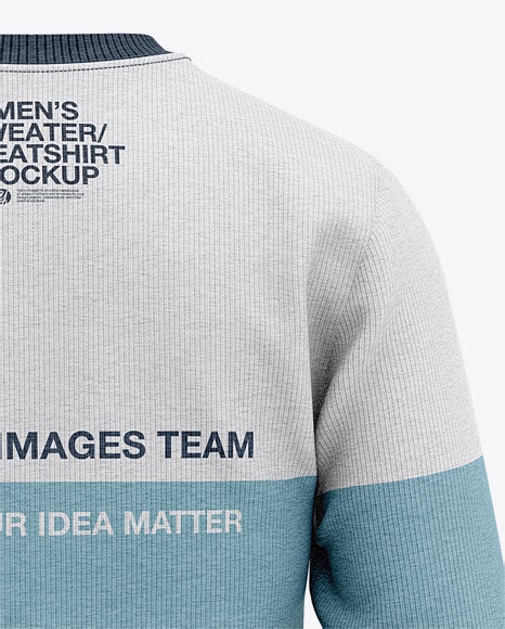 Download Men's Crew Neck Sweatshirt - Back Half Side View Of ...