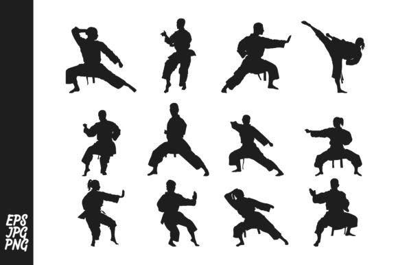 Download Free Karate Silhouette Bundle Svg Png Dxf Eps Cut File