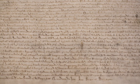 One of the remaining Magna Carta manuscripts from 1215 