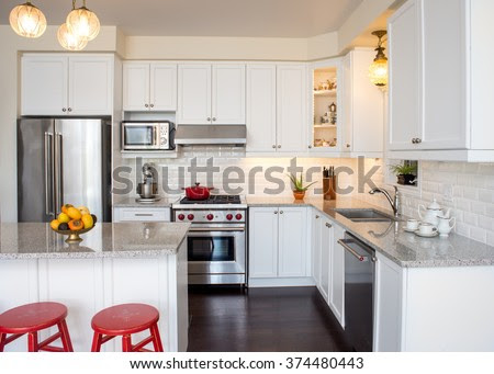 It's so easy, it's going to make a painting expert out of you in no time. Professionally Designed New Kitchen With Touch Of Retro Professional Gas Range And Hood White Cabinet Antique Ceiling Lamp Fine Bone China Teacups In Cabinets Chalk Paint Interior Design Ideas Stock Images