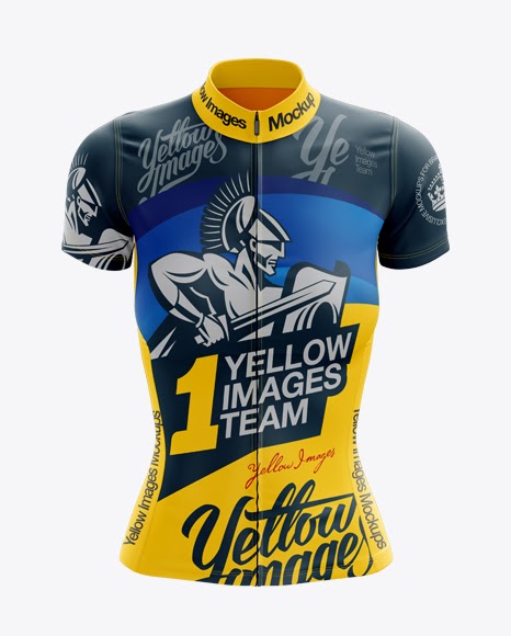 Download Women's Cycling Jersey PSD Mockup Front View - Download ...