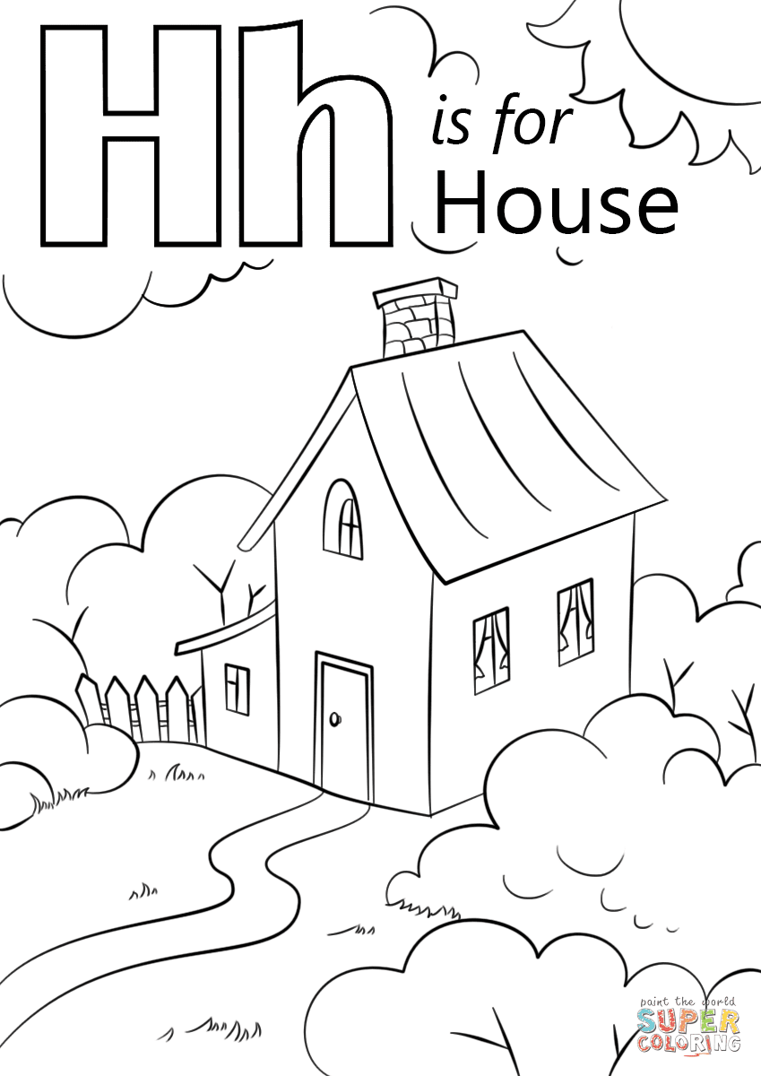 Scrapcoloring's colorful and customizable patterns give a very rich variety of choices for kids to develop their artistitic sense, and provide them with hours of fun and creativity. Letter H Is For House Coloring Page Free Printable Coloring Pages