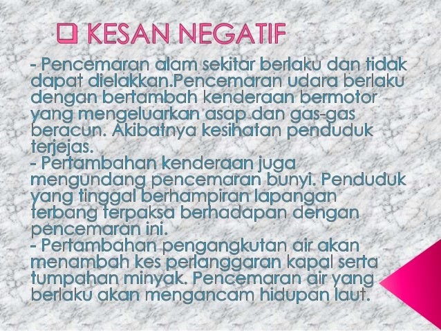 kesan pengangkutan terhadap alam sekitar