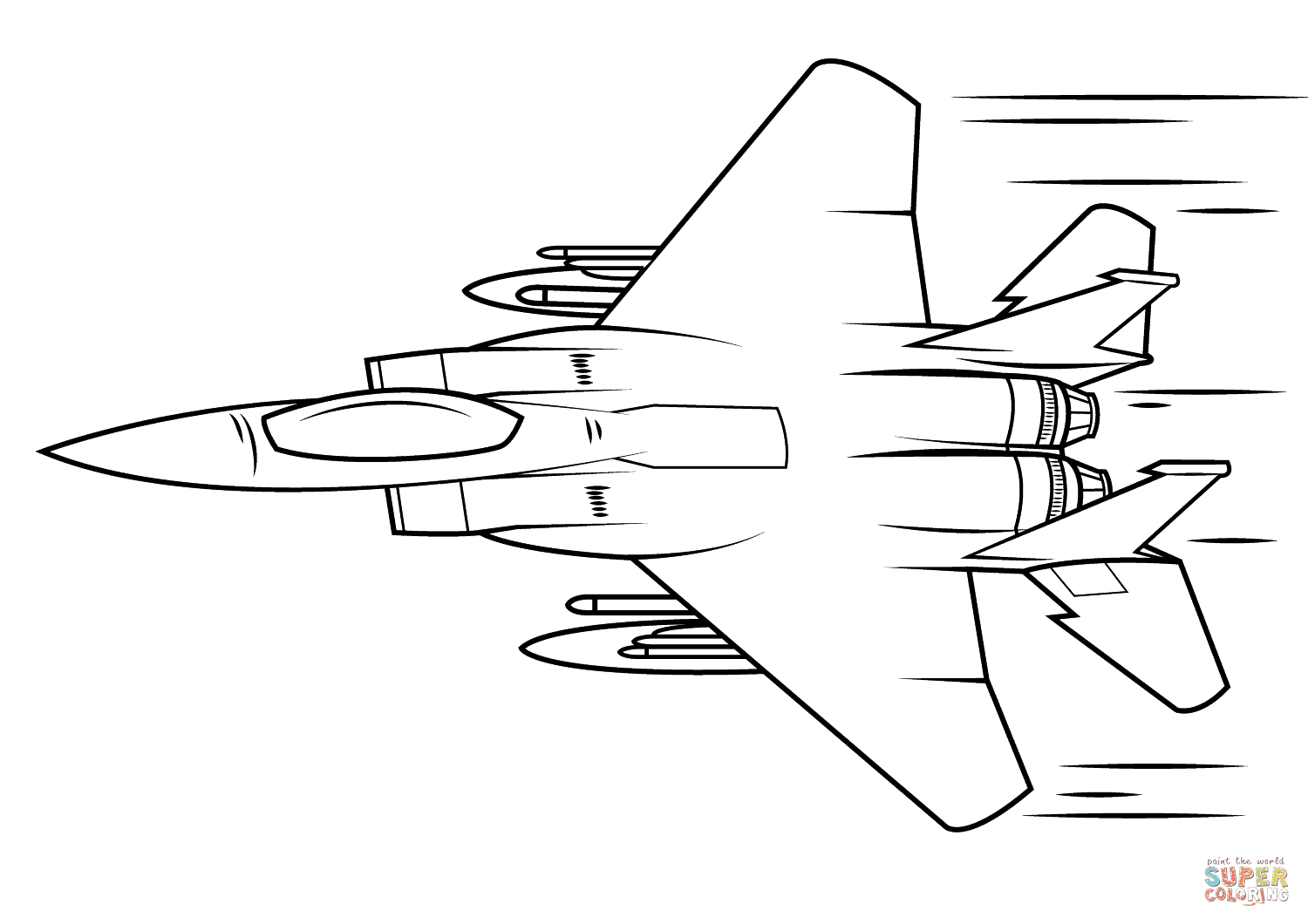 Hours of fun await you by coloring a free drawing transport fighter jet. F 15 Eagle Coloring Page Free Printable Coloring Pages