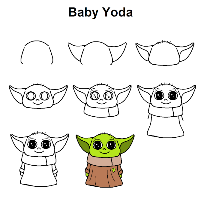 View 30 Baby Yoda Drawing Easy Step By Step Cute