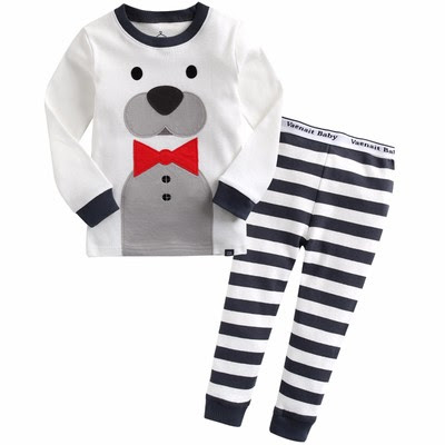 Cheapest Vaenait Baby Toddler Kids Boys Clothes Sleepwear Pajama Tie Bear L45T