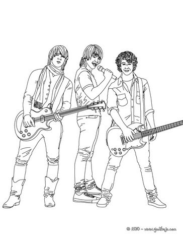 I recorded it using my electric guitar. Jonas Brothers With Guitars Coloring Pages Hellokids Com