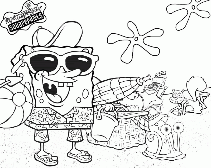 Download Coloring Pages For Kids Spongebob Drawing With Crayons