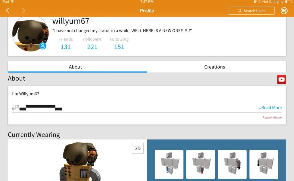 Roblox Status Or Profile Description | Get Your Robux - 