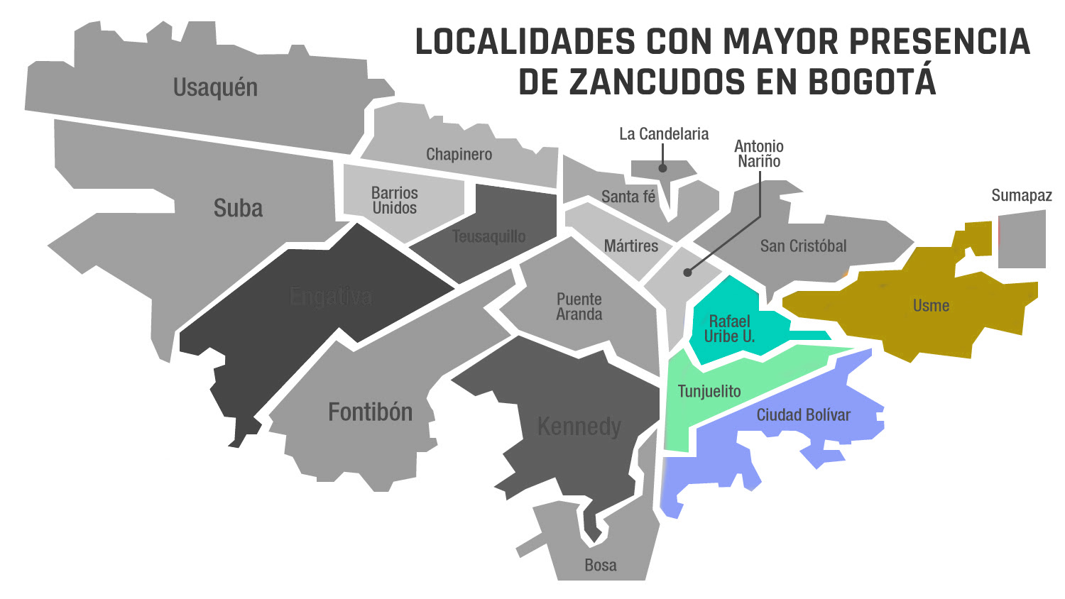 Mapa De Bogota Con Sus Localidades Y Barrios