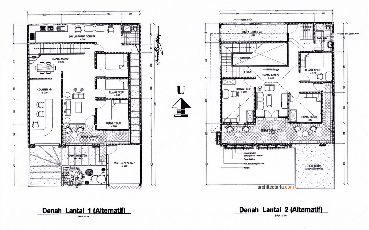  Denah  Rumah Dan Toko Satu Lantai  Desain Rumah