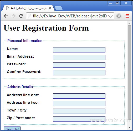 Contoh Form Html Css - Rommy 7081