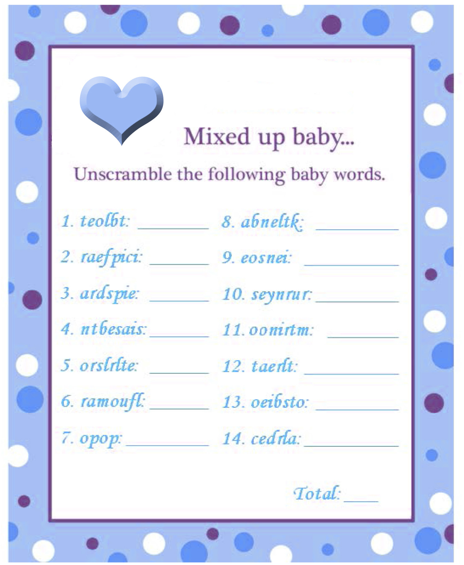 26 New Baby Shower Word Scramble Answers Baby Shower
