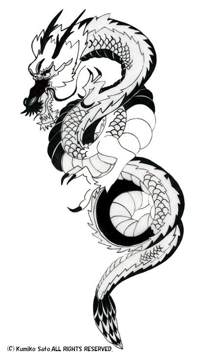 70以上 かっこいい 龍 イラスト 白黒 ここで最高の画像コレクション