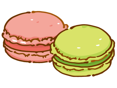 完了しました かわいい 手書き マカロン イラスト