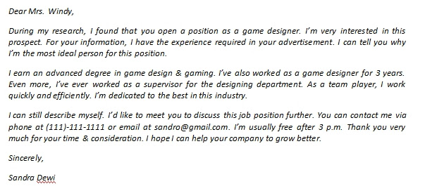 Give your cover letter template a decorative border. Game Designer Cover Letter And Its Sample Template Creator